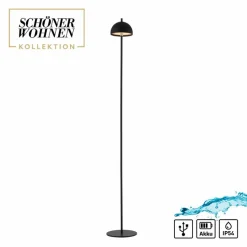 Außenstehleuchten|Außenstehleuchten|SCHÖNER WOHNEN-Kollektion Akku-Stehlampe Bellis Schwarz