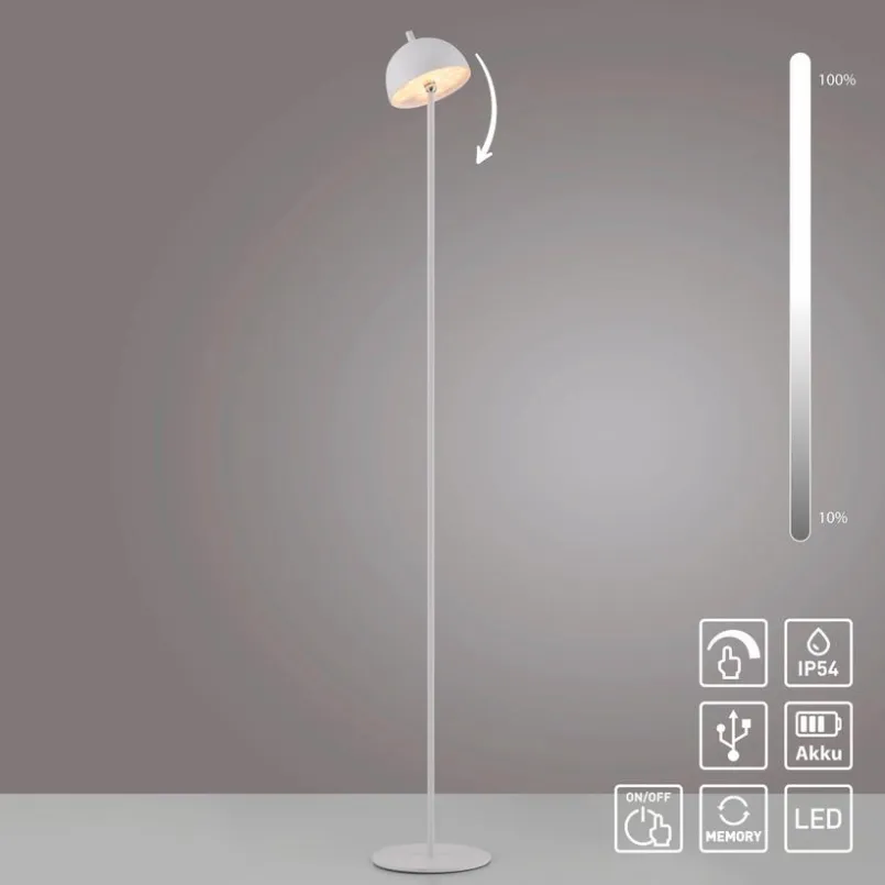 Außenstehleuchten|Außenstehleuchten|SCHÖNER WOHNEN-Kollektion Akku-Stehlampe Bellis Weiß