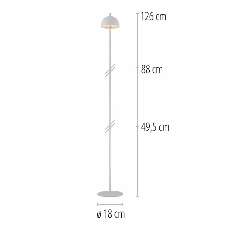 Außenstehleuchten|Außenstehleuchten|SCHÖNER WOHNEN-Kollektion Akku-Stehlampe Bellis Weiß