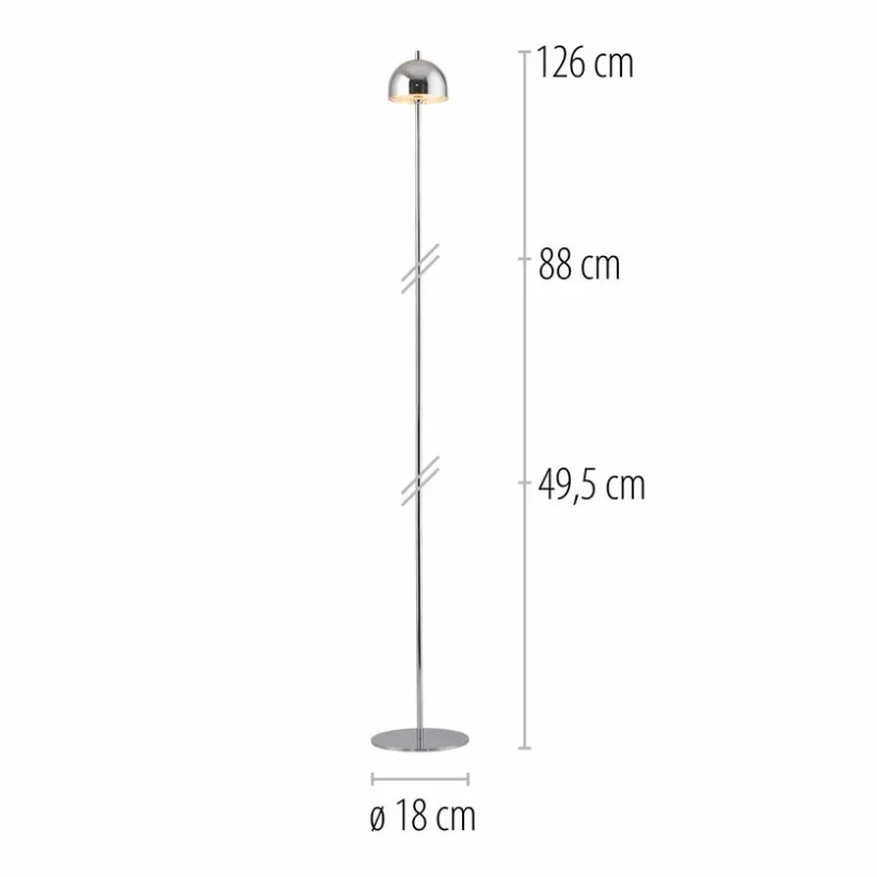 SCHÖNER WOHNEN-Kollektion Außenstehleuchten|Außenstehleuchten-Akku-Stehlampe Bellis Chrom