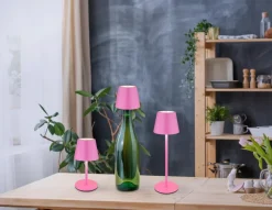 Globo Außentischleuchten|Außentischleuchten-Akku-Tischleuchte Vannie I Pink