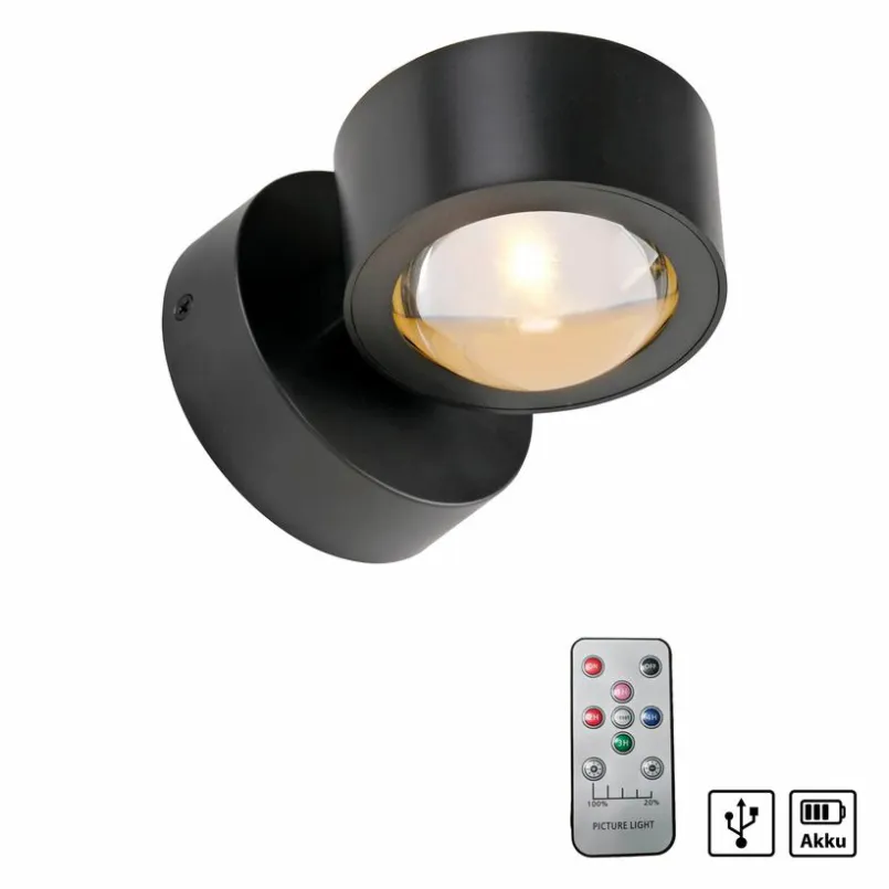 JUST LIGHT. Wandleuchten-Akku-Wandleuchte Chia Anthrazit