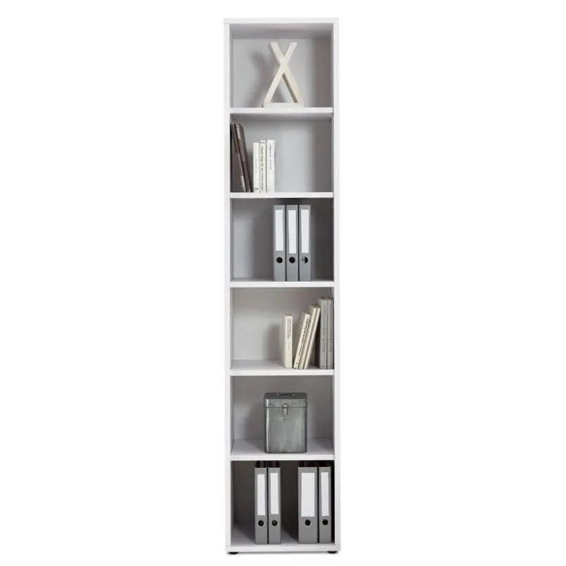 Büroschränke & Regale|Büromöbel-Serien|FMD Aktenregal Calvia, schmal 6OH Weiß