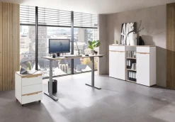 Büroschränke & Regale|Innostyle Aktenregal Memphis Weiß / Eiche