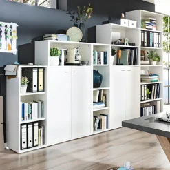 Mäusbacher Büroschränke & Regale|Büromöbel-Serien-Aktenregal Mister Office Weiß