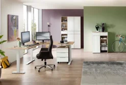 Innostyle Büroschränke & Regale-Aktenschrank Santorin Eiche / Weiß