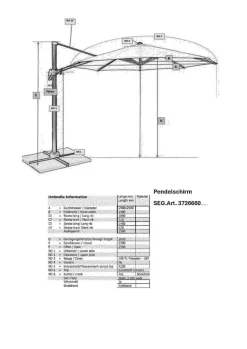 Ampelschirm Ravenna AX 300 x 300 cm<Doppler Clearance