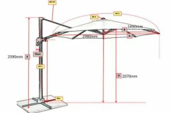 Ampelschirm Ravenna AX 300 x 300 cm<Doppler Clearance