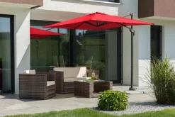 Schneider Schirme Sonnenschirme-Ampelschirm Rhodos Junior 230 x 230 cm Rot