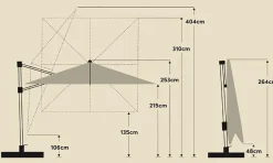 Ampelschirm Varioflex LED 300 x 300 cm<Glatz Discount