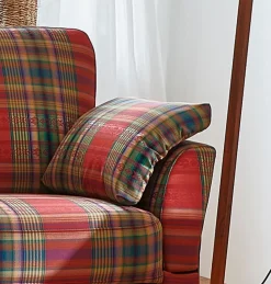 Stilreich Sofas & Couches-Armauflagekissen Arosa Karo Rot