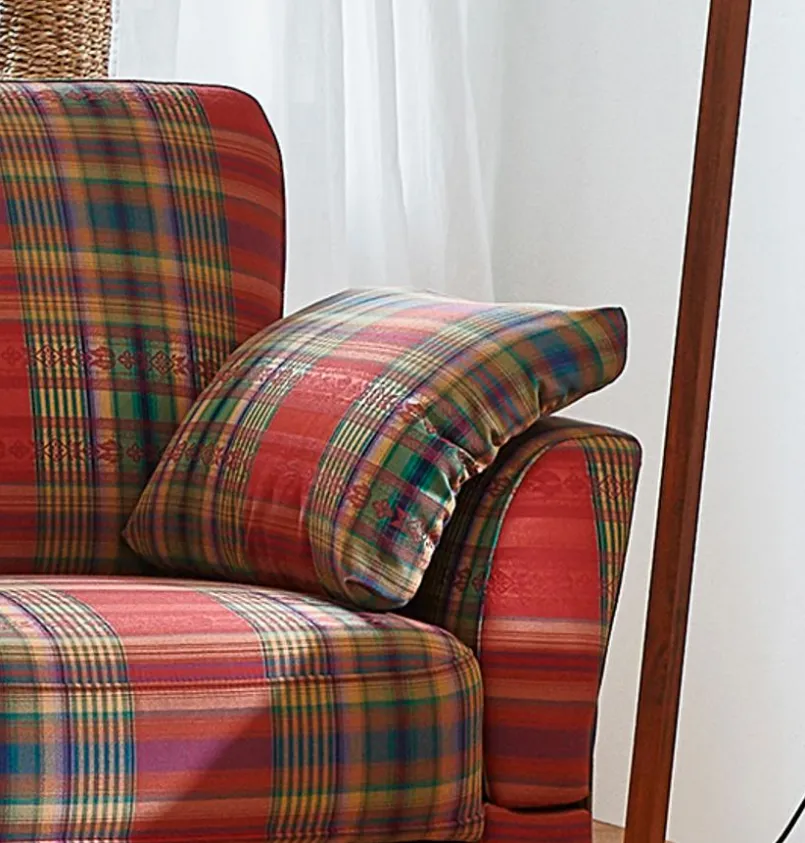 Stilreich Sofas & Couches-Armauflagekissen Arosa Karo Rot