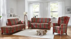 Stilreich Sofas & Couches-Armauflagekissen Arosa Karo Rot