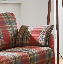 Stilreich Sofas & Couches-Armauflagekissen Arosa Karo Rot