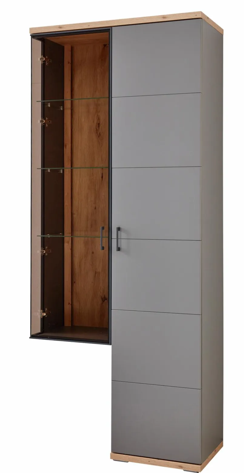 IDEAL Wohnen Vitrinen|Vitrinen-Aufsatzvitrine Houton Grau