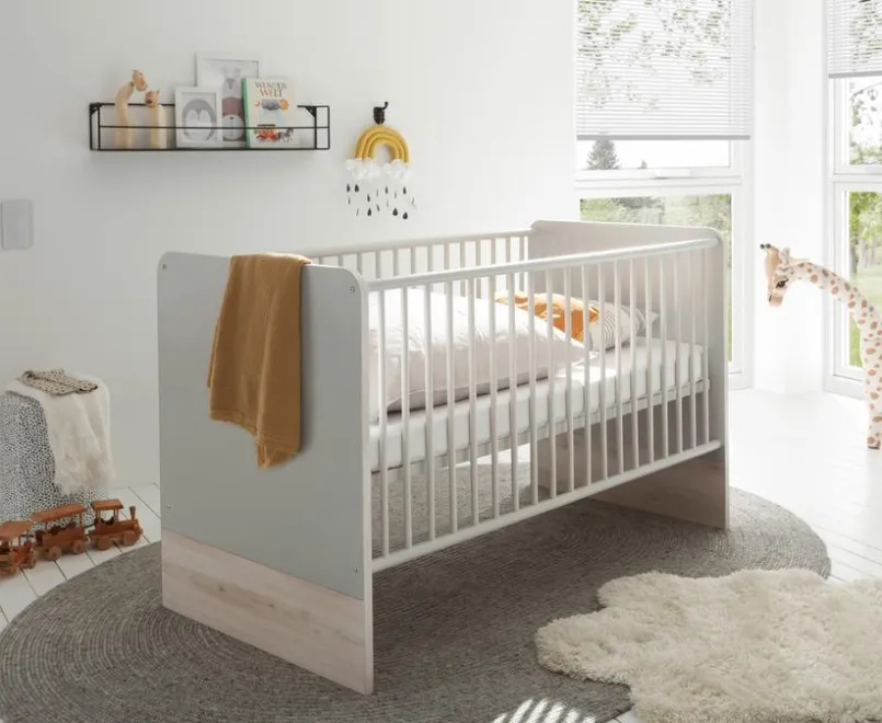 BEGABINO Babybetten|Babybetten-Babybett Fien 70 x 140 cm Ashgrey