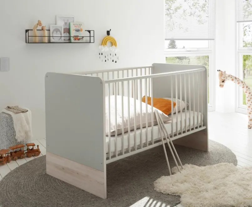 BEGABINO Babybetten|Babybetten-Babybett Fien 70 x 140 cm Ashgrey