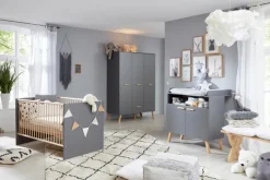 trendteam Babybetten|Babybetten-Babybett Mats 70 x 140 cm Grau
