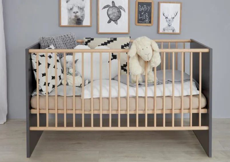 trendteam Babybetten|Babybetten-Babybett Mats 70 x 140 cm Grau
