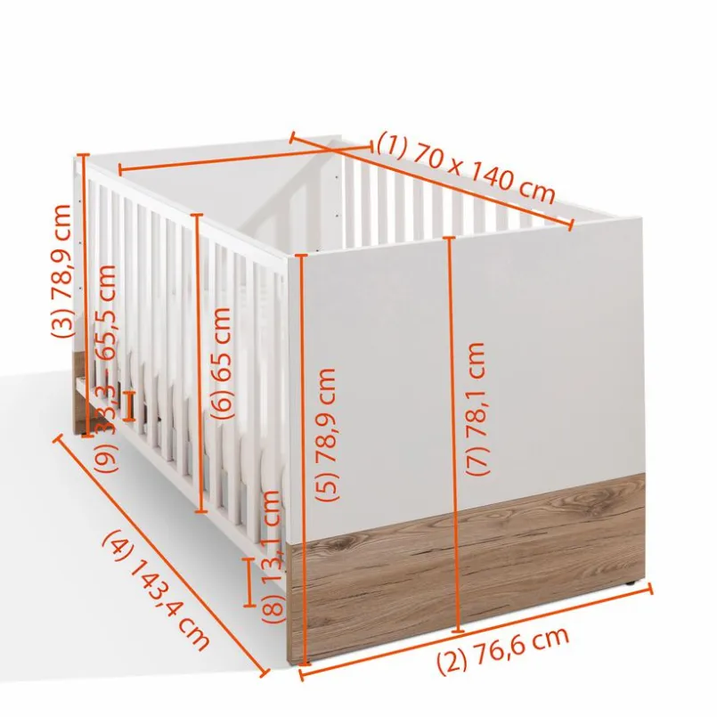 Babybett Remo 70 x 140 cm<Paidi