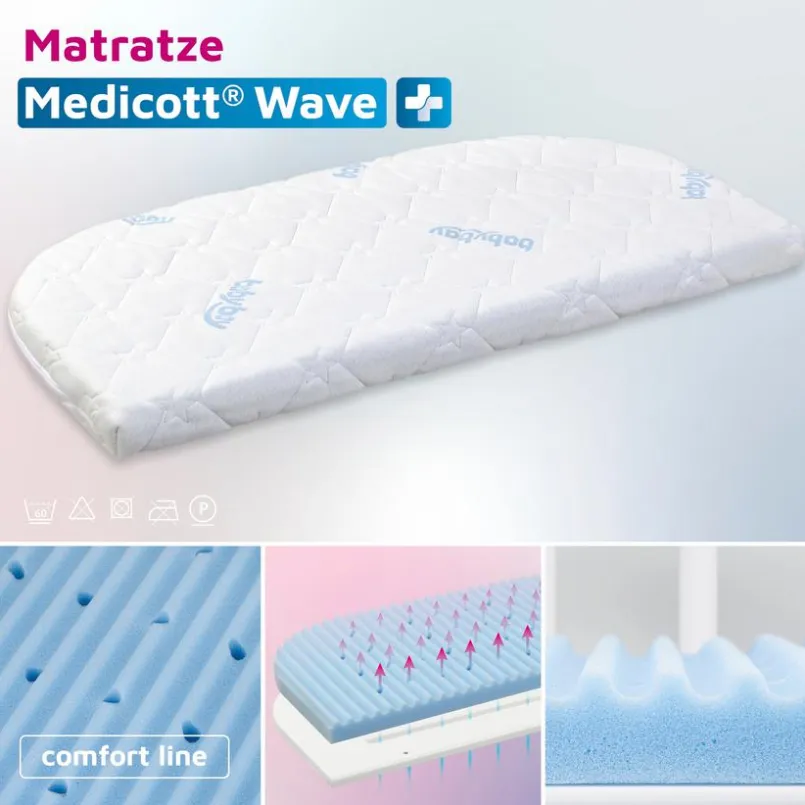 babybay Babymatratzen|Babymatratzen-Baby-Kaltschaummatratze MediTex Wave 49,5x89 cm Weiß