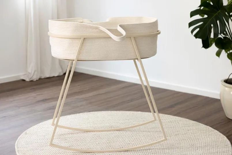 Metallbude Babybetten|Babybetten-Babywiege Korsina Cashew