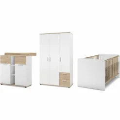 BEGABINO Babyzimmer-Komplettsets|Babyzimmer-Komplettsets-Babyzimmer Selja 3tlg. Weiß