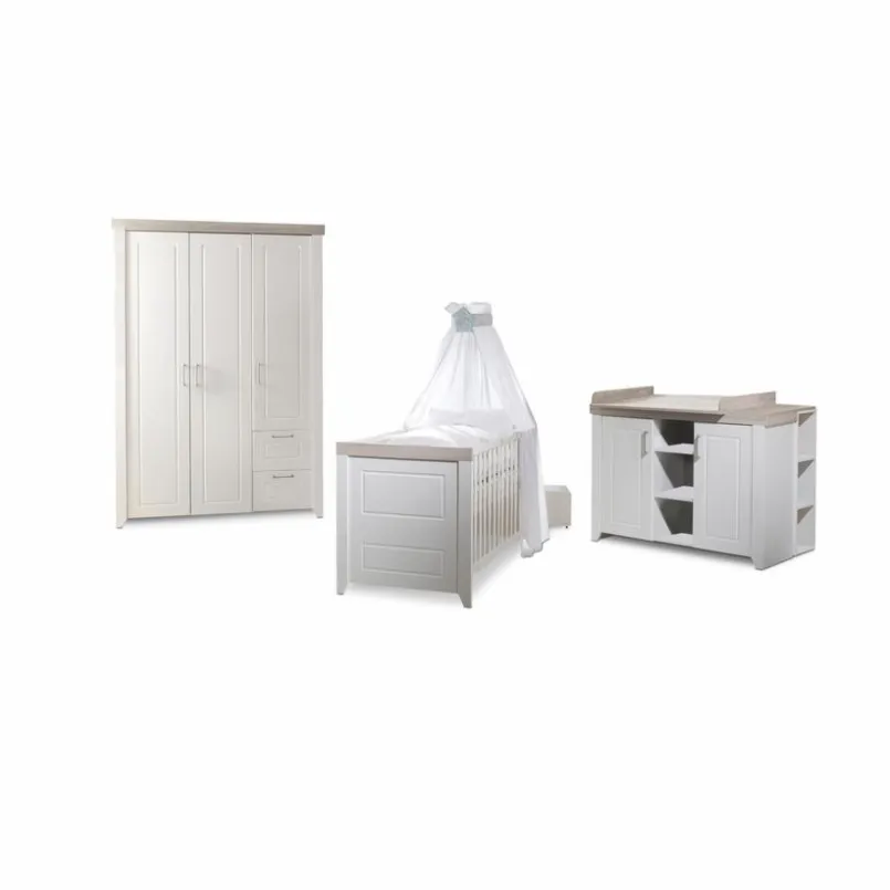 roba Baumann Babyzimmer-Komplettsets|Babyzimmer-Komplettsets-Babyzimmer-Set Felicia 3tlg. Weiß