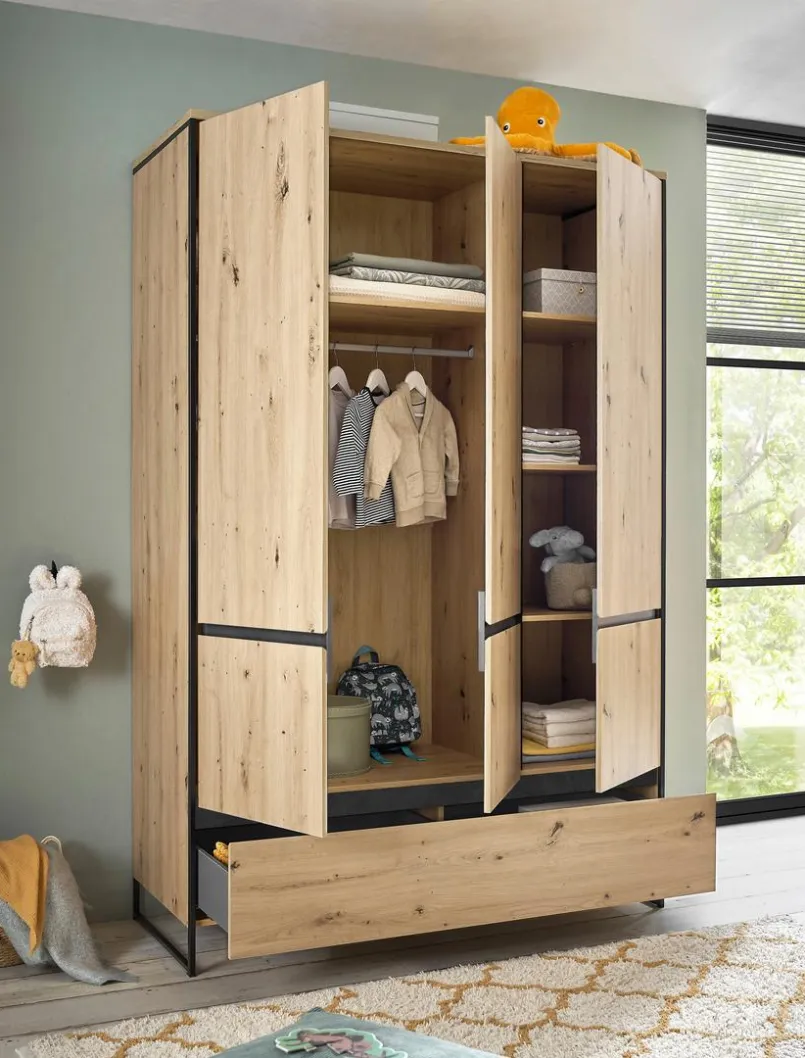 BEGABINO Babyzimmer-Komplettsets|Babyzimmer-Komplettsets-Babyzimmer-Set Marseille 3tlg. Artisan-Eiche