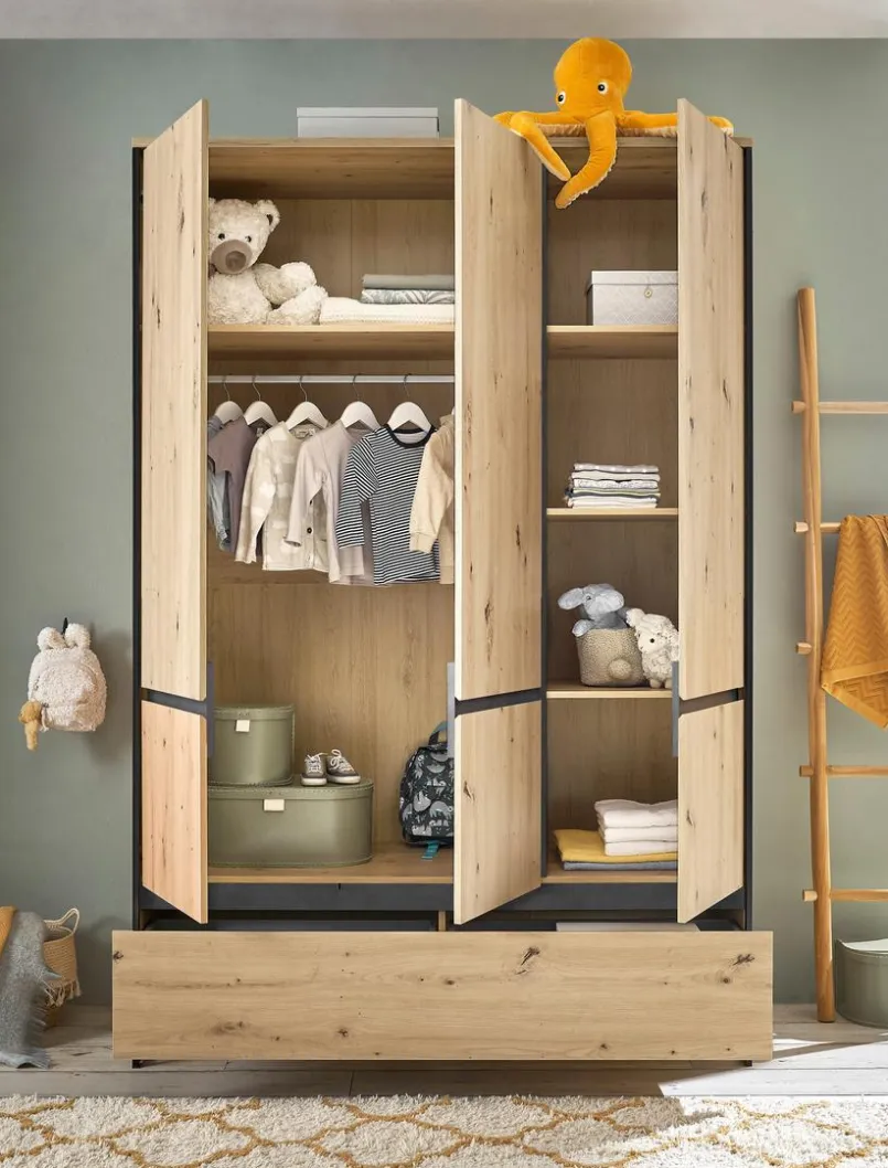 BEGABINO Babyzimmer-Komplettsets|Babyzimmer-Komplettsets-Babyzimmer-Set Marseille 3tlg. Artisan-Eiche