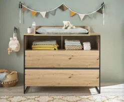 BEGABINO Babyzimmer-Komplettsets|Babyzimmer-Komplettsets-Babyzimmer-Set Marseille 3tlg. Artisan-Eiche