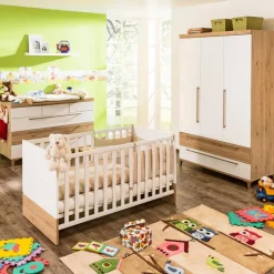 Babyzimmer-Komplettsets|Babyzimmer-Komplettsets|Paidi Babyzimmer-Set Remo 4tlg. Eiche Bordeaux