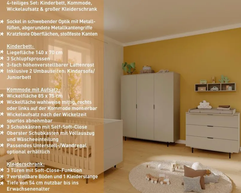 Babyzimmer-Set Tomino 4tlg.<Germania