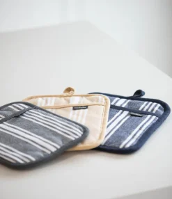 ladelle Geschirrtücher|Schürzen-Backset Stripe 3tlg. Grau