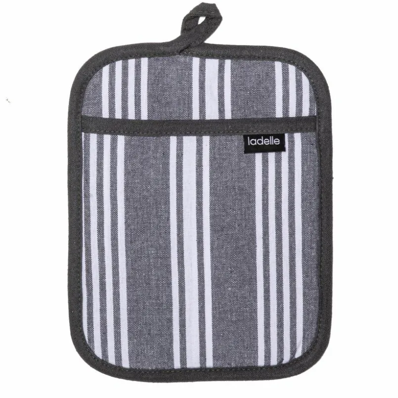 ladelle Geschirrtücher|Schürzen-Backset Stripe 3tlg. Grau