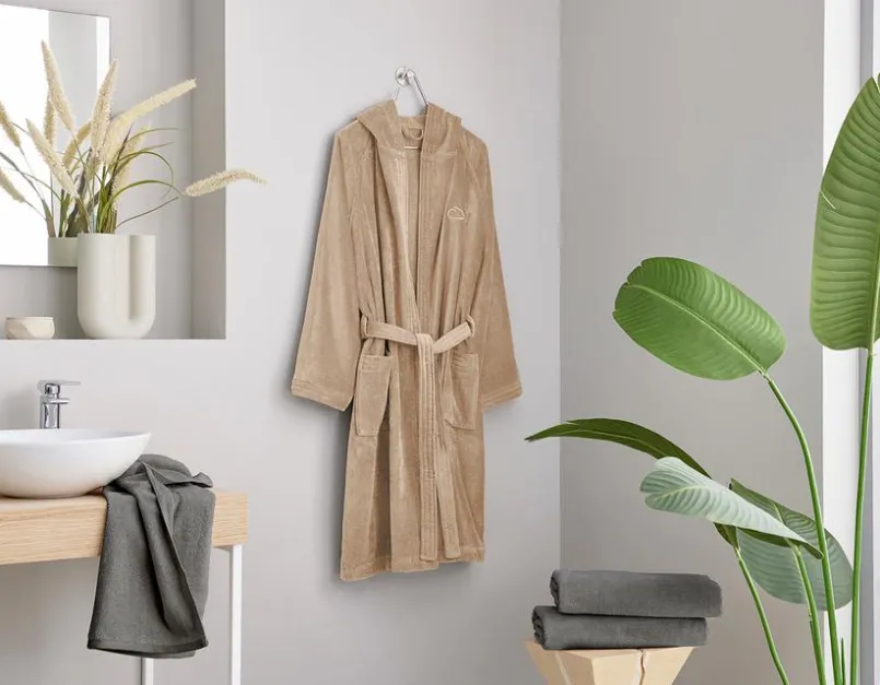 Kleine Wolke Bademäntel-Bademantel Chill S/M Taupe