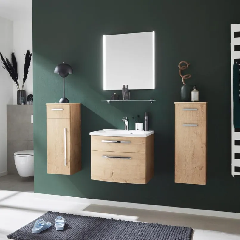 Badezimmer-Komplettsets|Puris Badkombination Speed Eiche Natur
