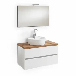 Badezimmer-Komplettsets-Badmöbel-Set City Weiß