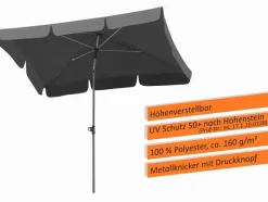 Schneider Schirme Balkonschirme|Sonnenschirme-Balkonschirm Locarno 120 x 180 cm Anthrazit