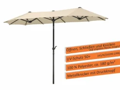 Sonnenschirme|Balkonschirme|Schneider Schirme Balkonschirm Salerno 300 x 150 cm Natur