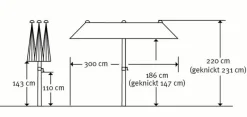 Schneider Schirme Balkonschirme|Sonnenschirme-Balkonschirm Salerno 300 x 150 cm Anthrazit