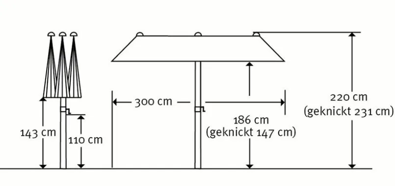 Schneider Schirme Balkonschirme|Sonnenschirme-Balkonschirm Salerno 300 x 150 cm Anthrazit