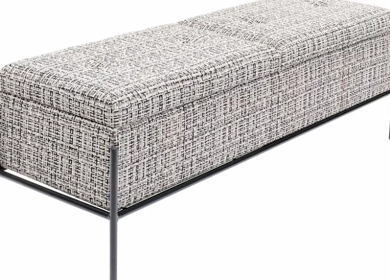 Praktisch Im Schlafzimmer|Sitzbänke|KARE DESIGN Bank Buttons Storage 85051 Schwarz / Weiß