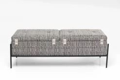 Praktisch Im Schlafzimmer|Sitzbänke|KARE DESIGN Bank Buttons Storage 85051 Schwarz / Weiß