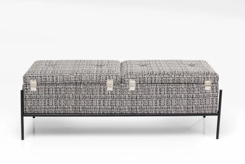 Praktisch Im Schlafzimmer|Sitzbänke|KARE DESIGN Bank Buttons Storage 85051 Schwarz / Weiß