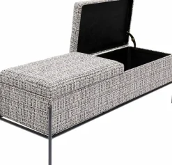 Praktisch Im Schlafzimmer|Sitzbänke|KARE DESIGN Bank Buttons Storage 85051 Schwarz / Weiß