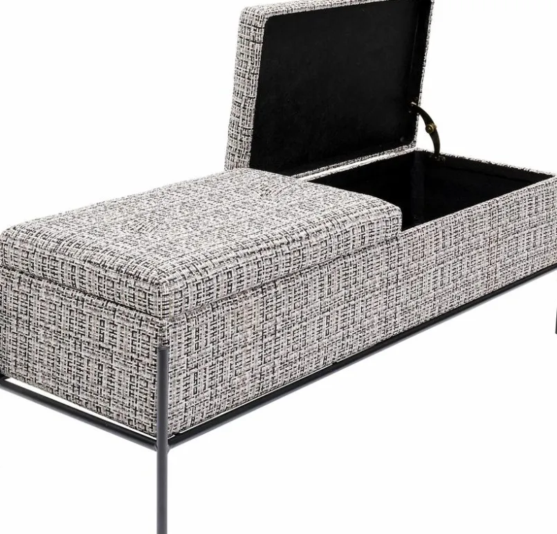 Praktisch Im Schlafzimmer|Sitzbänke|KARE DESIGN Bank Buttons Storage 85051 Schwarz / Weiß