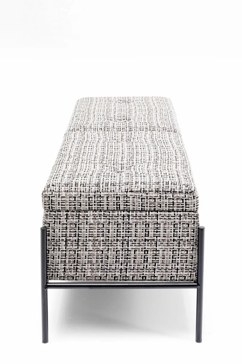Praktisch Im Schlafzimmer|Sitzbänke|KARE DESIGN Bank Buttons Storage 85051 Schwarz / Weiß