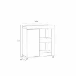 FORTE Servierwagen-Barschrank Home Bar Eiche