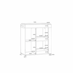 FORTE Servierwagen-Barschrank Home Bar Eiche